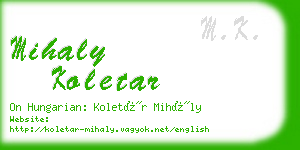 mihaly koletar business card